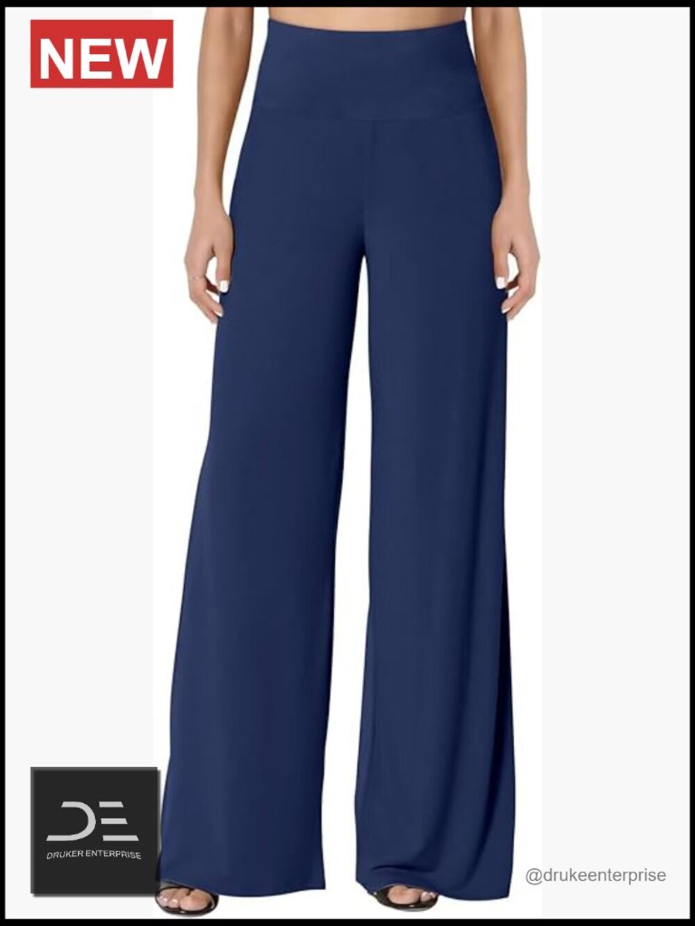 Stretchy Wide Leg Palazzo Lounge Pants High Waist Flowy Pants S-3XL